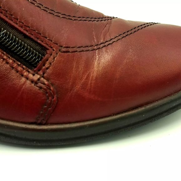 ECCO Light womens loafer Sz 37 LEATHER Comfort PREPPY coastal Work CASUAL CHIC - Picture 5 of 13